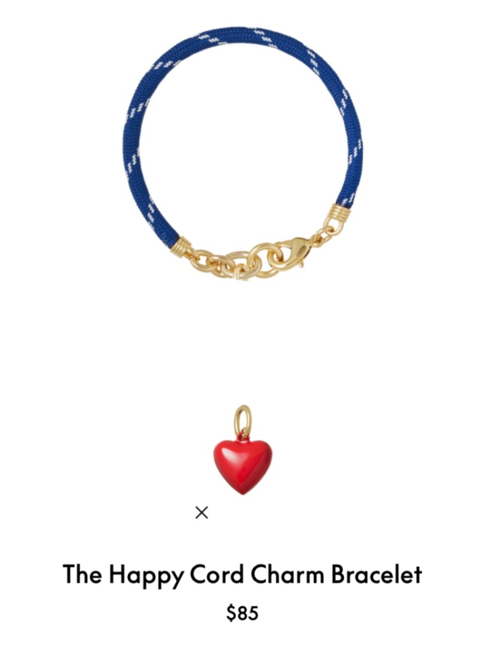 Roxanne Assoulin The Happy Cord Charm Bracelet Blue/Red